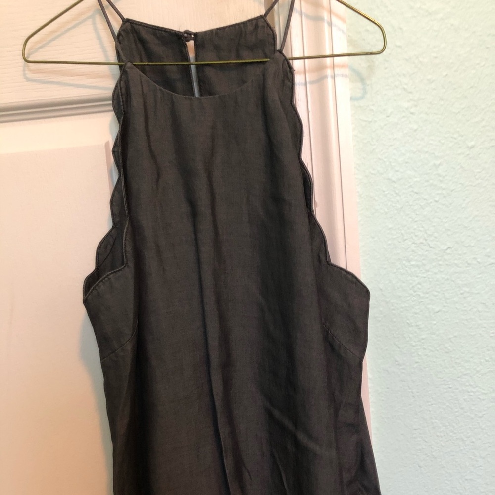 Scalloped high neck tank